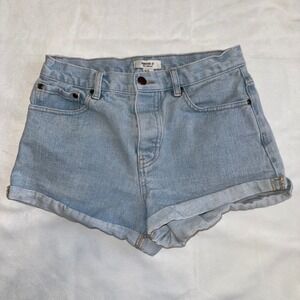 Forever 21 Light Wash Denim Shorts Size 27 Button Fly Casual Cute